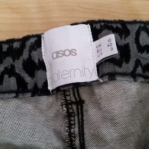 ASOS skinny maternity jeans in leopard print US8/U - Picture 3 of 3